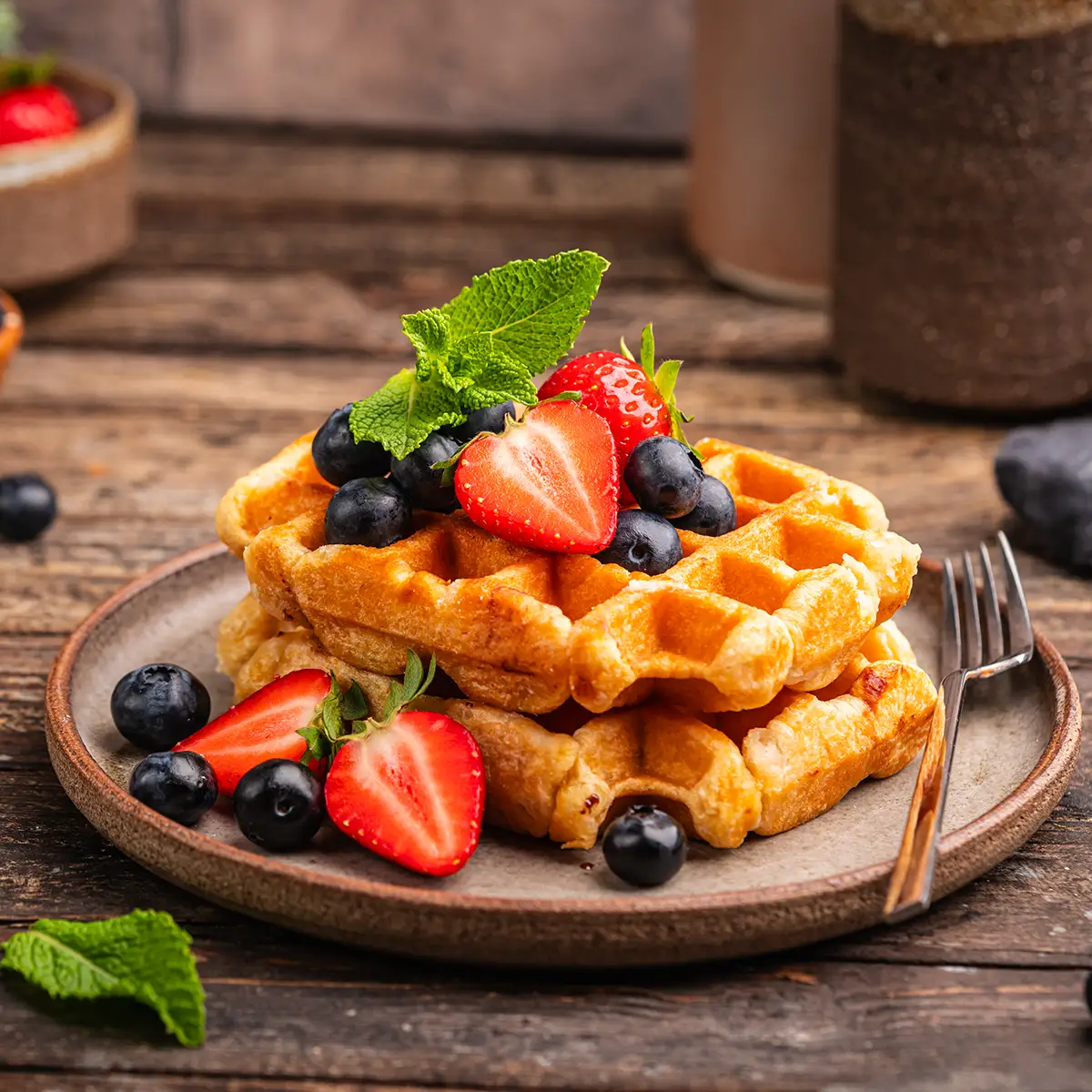 Waffeln mit Beeren
